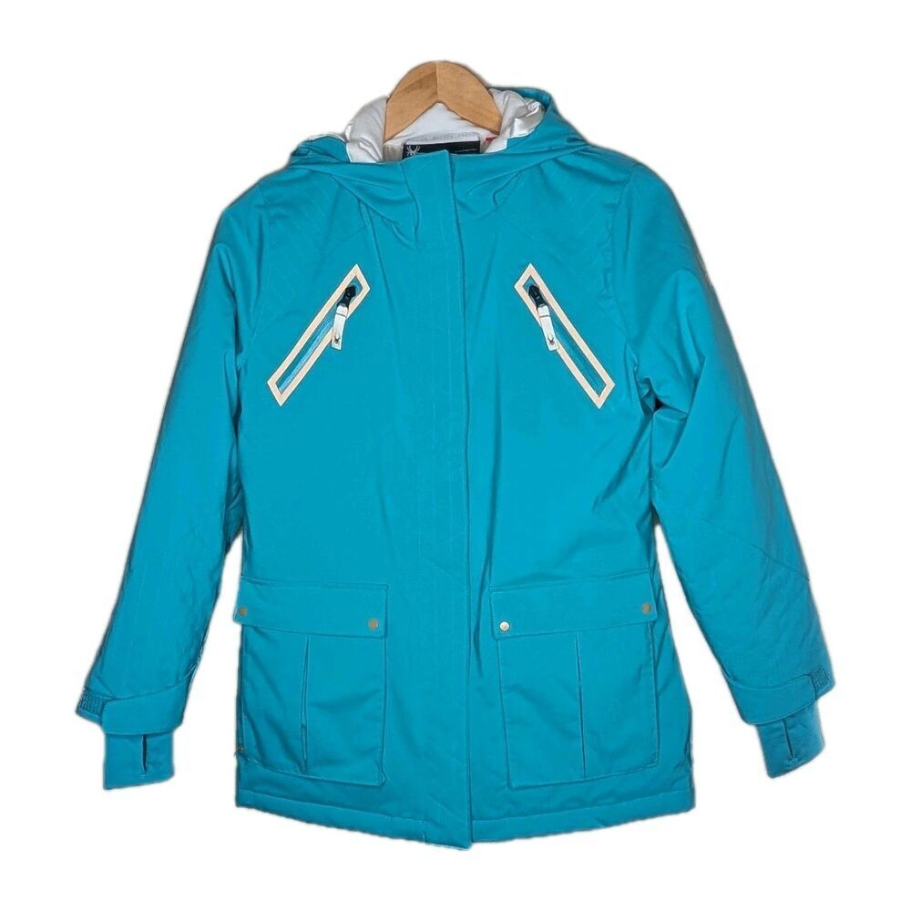Spyder Bella Jacket Girls Size 16 Cyan Water Resistant Jacket